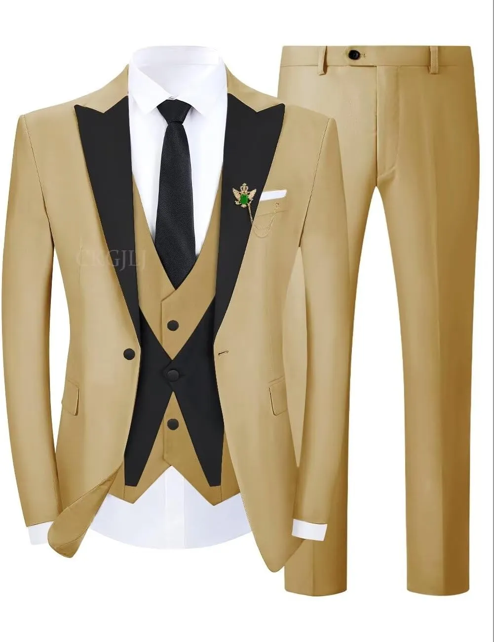 3 Piece Slim Fit Tuxedos for Men Tux Wedding Suits Man One Button Blazer Tuxedo Vest Pants Formal Prom Suits Sets