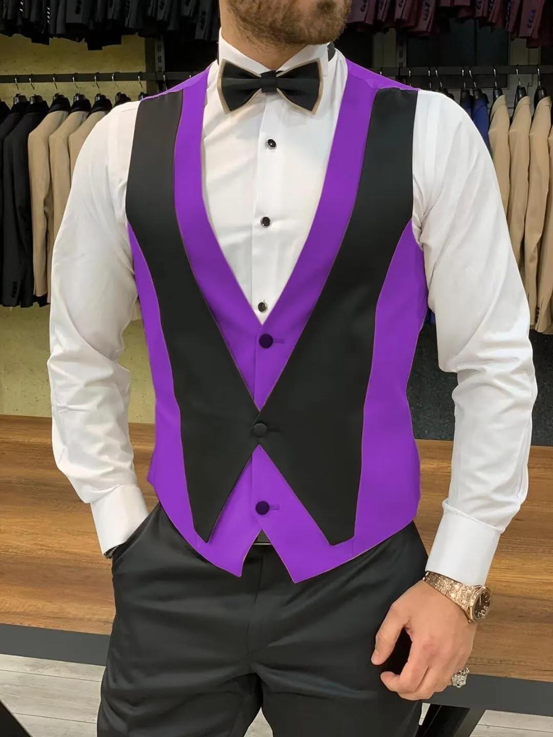 3 Piece Slim Fit Tuxedos for Men Tux Wedding Suits Man One Button Blazer Tuxedo Vest Pants Formal Prom Suits Sets