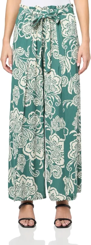 Angie Women's Wide Leg Tie Waist Pants with Slits