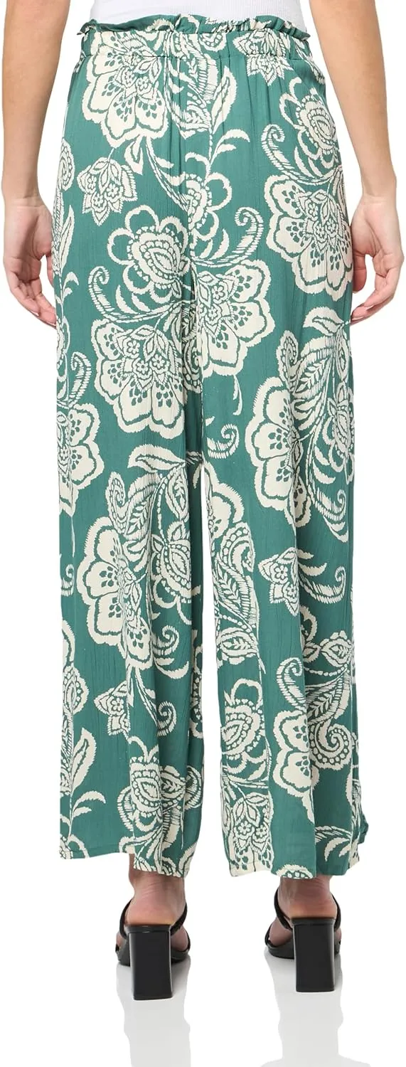 Angie Women's Wide Leg Tie Waist Pants with Slits