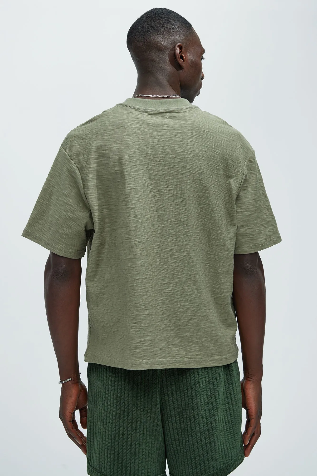 Asher Slub Texture Pocket Tee - Olive