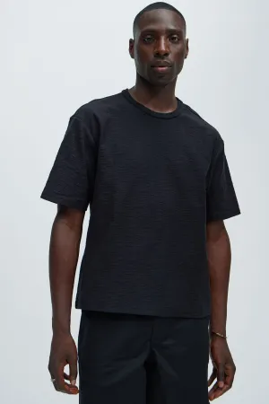 Asher Slub Texture Short Sleeve Tee - Black