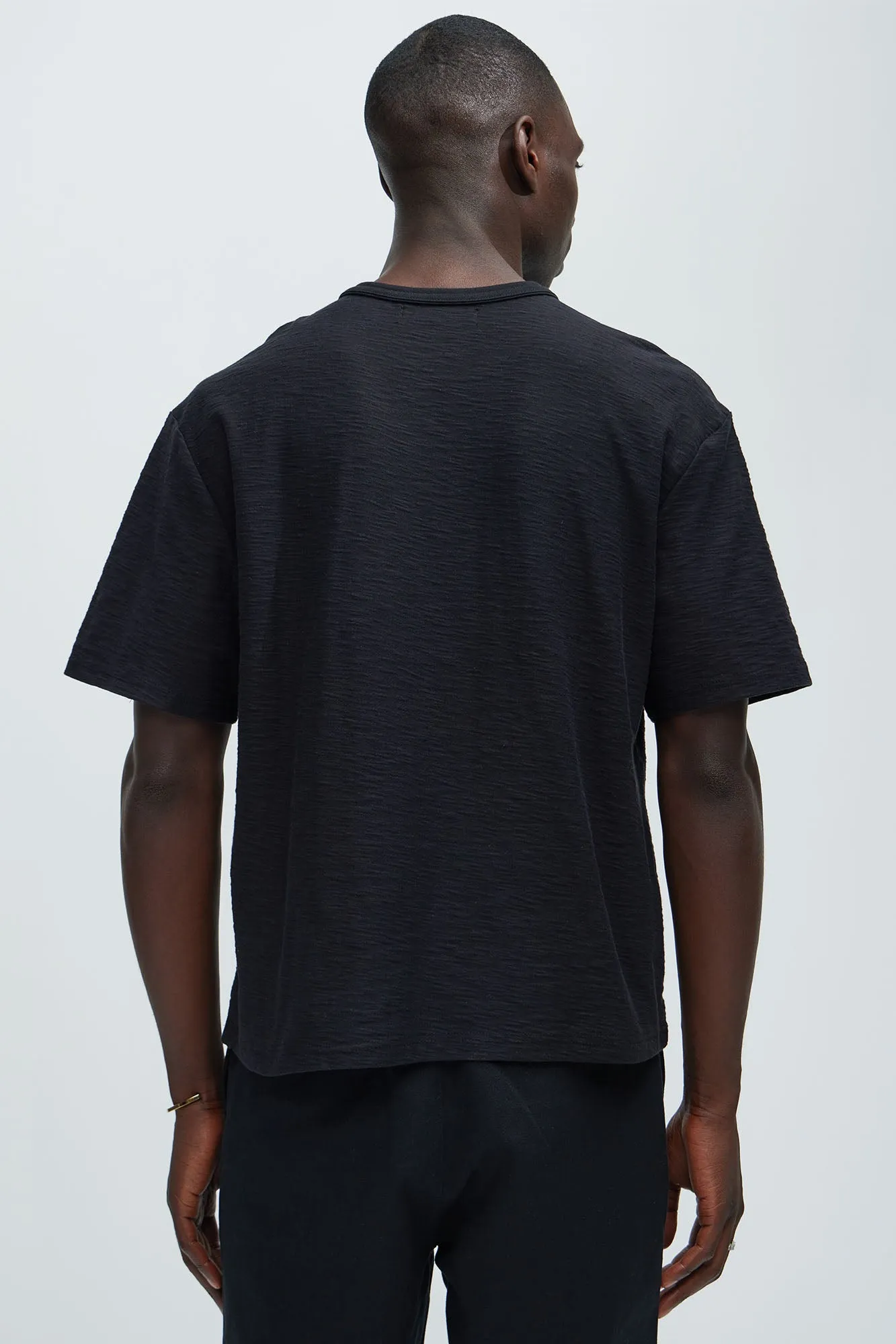 Asher Slub Texture Short Sleeve Tee - Black