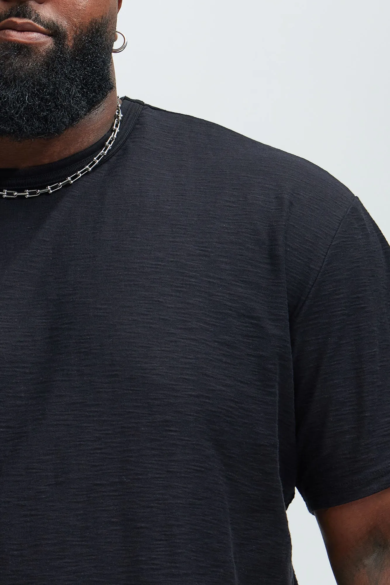 Asher Slub Texture Short Sleeve Tee - Black