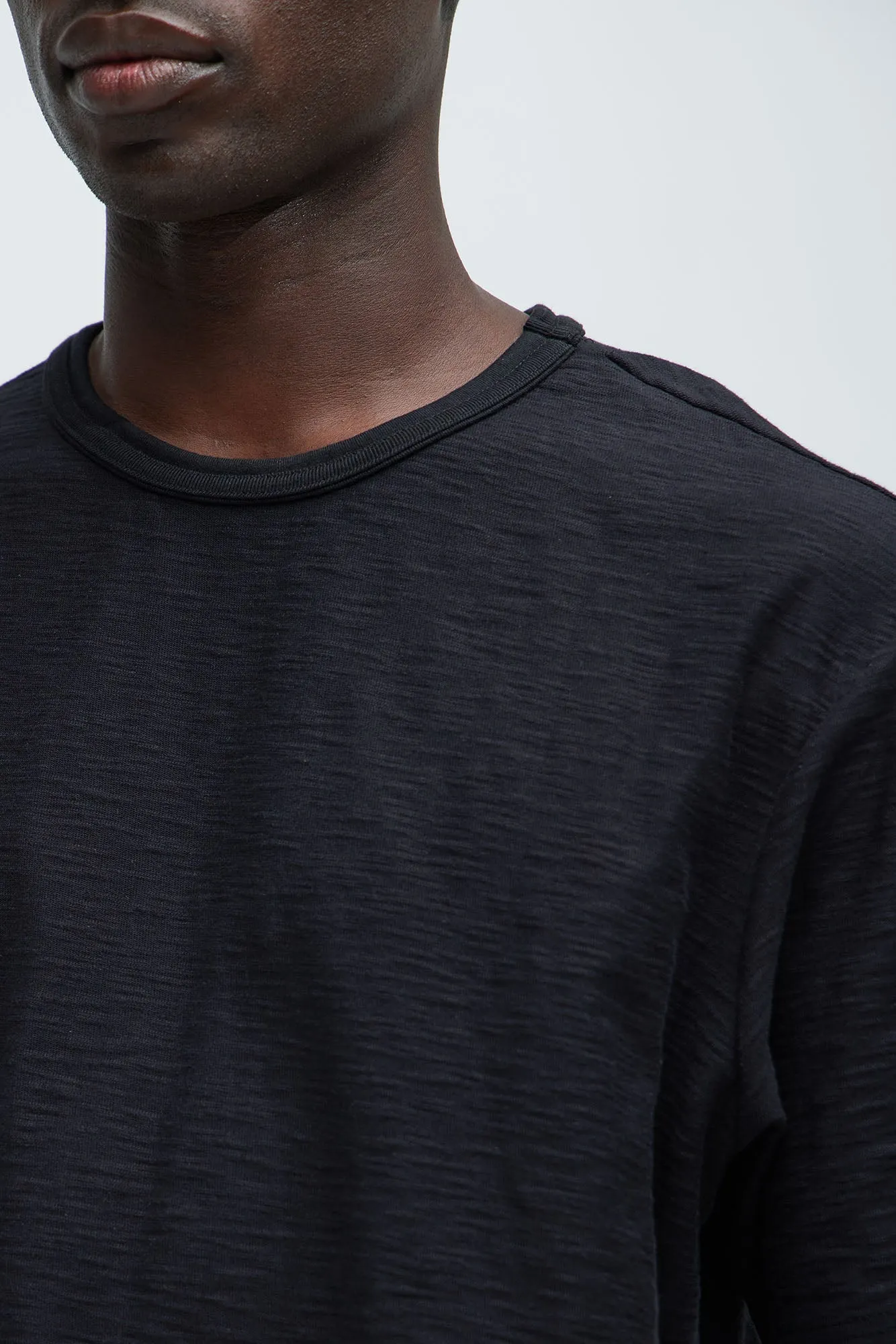 Asher Slub Texture Short Sleeve Tee - Black
