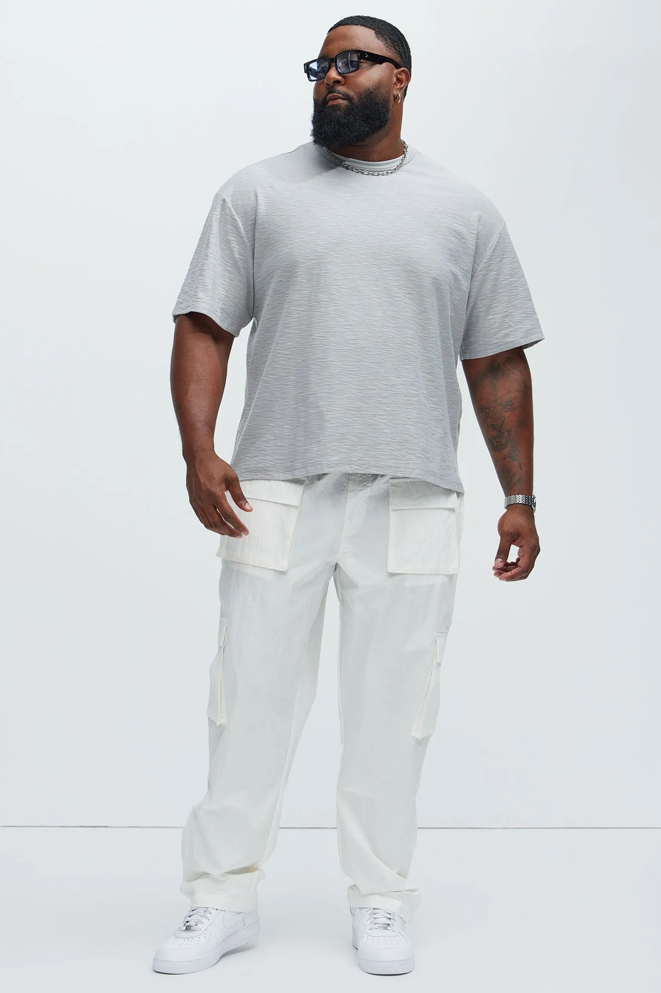 Asher Slub Texture Short Sleeve Tee - Grey