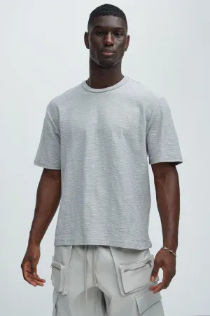 Asher Slub Texture Short Sleeve Tee - Grey