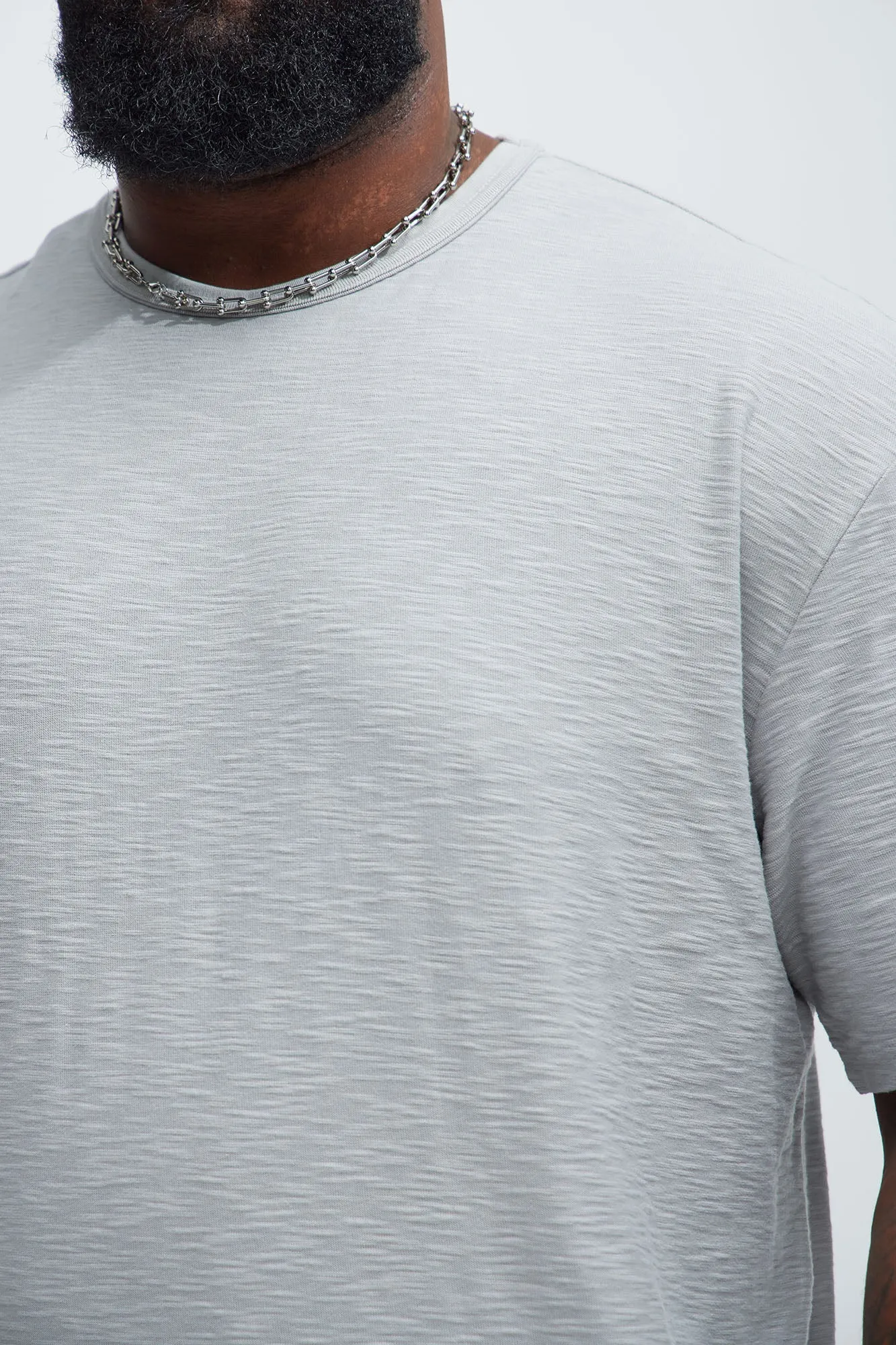 Asher Slub Texture Short Sleeve Tee - Grey