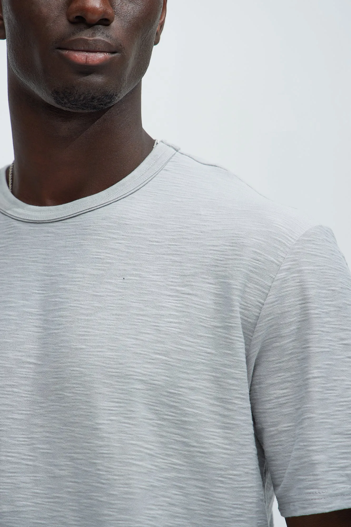 Asher Slub Texture Short Sleeve Tee - Grey
