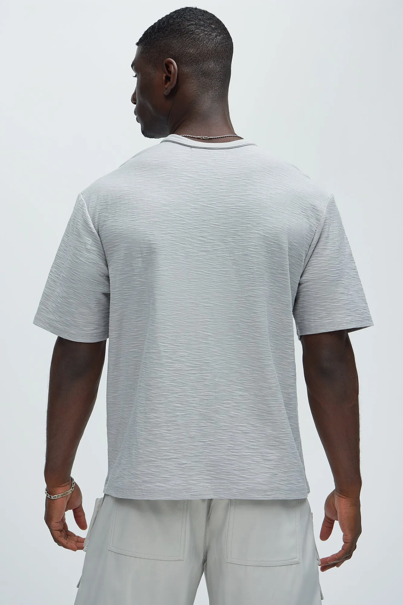 Asher Slub Texture Short Sleeve Tee - Grey