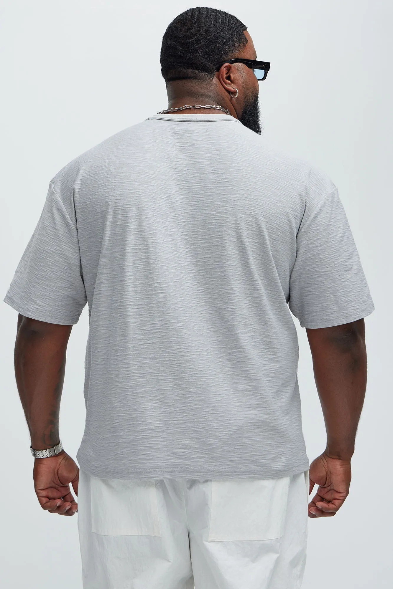 Asher Slub Texture Short Sleeve Tee - Grey