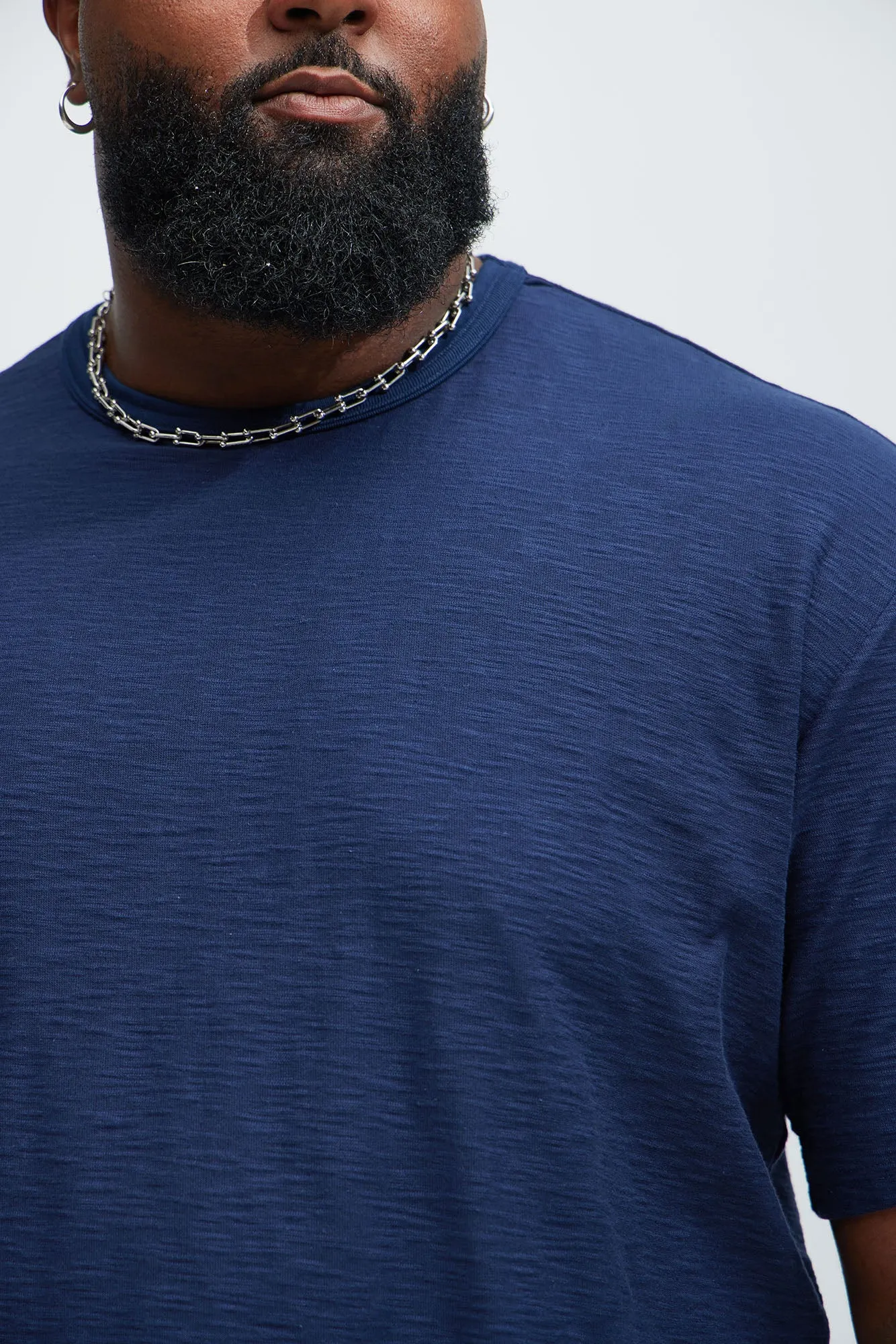 Asher Slub Texture Short Sleeve Tee - Navy