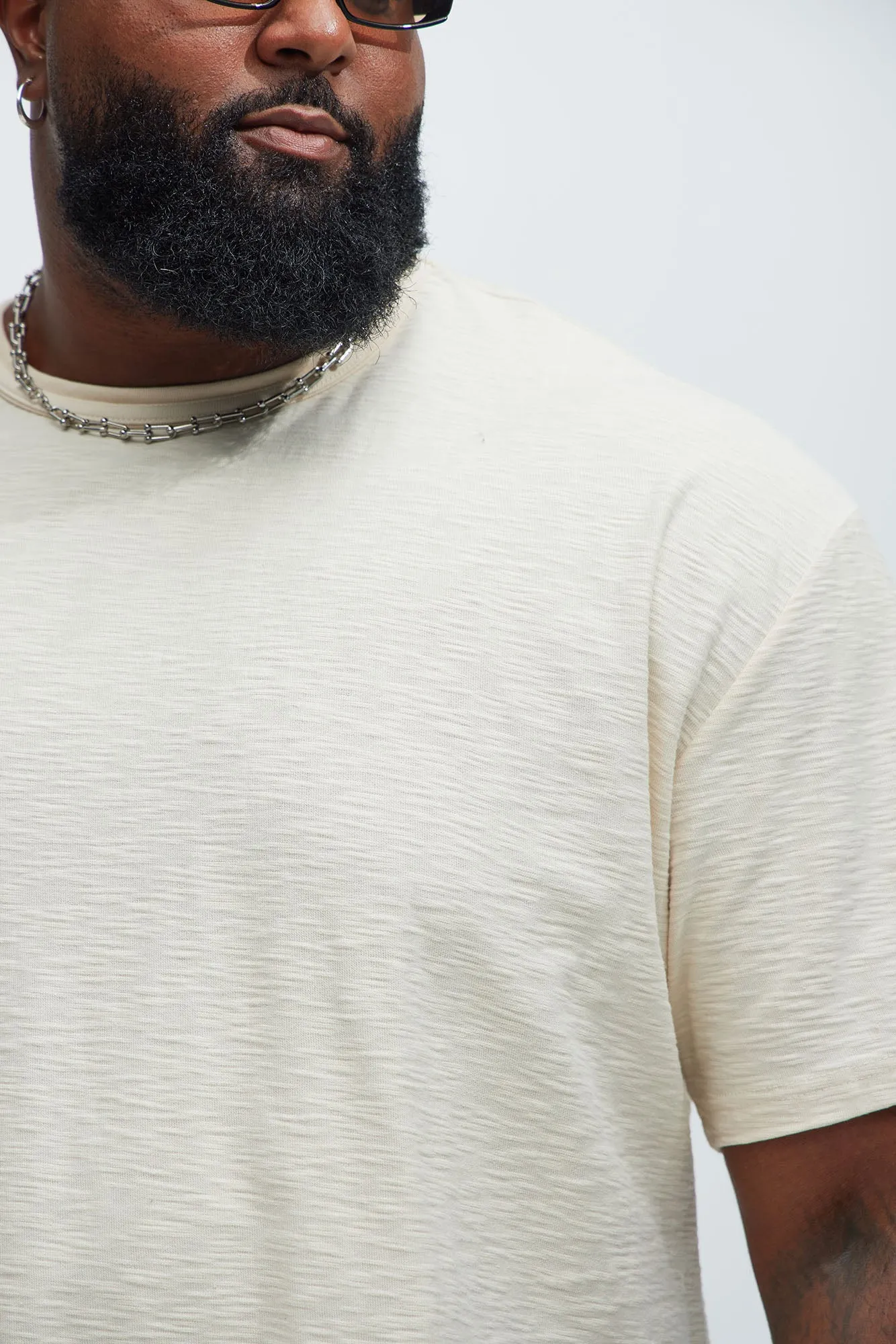 Asher Slub Texture Short Sleeve Tee - Oatmeal