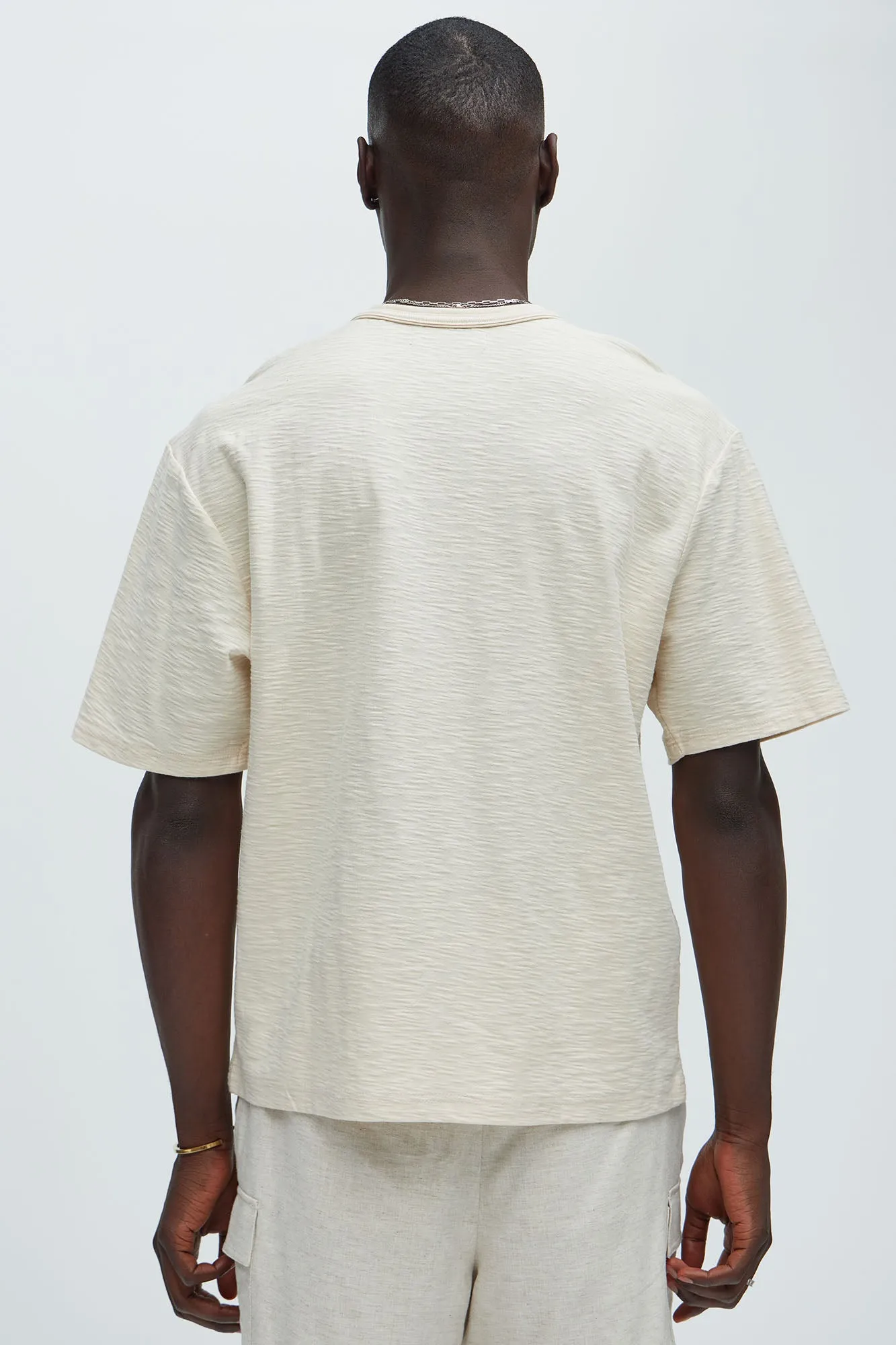 Asher Slub Texture Short Sleeve Tee - Oatmeal