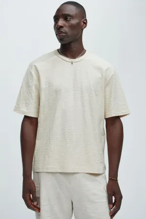 Asher Slub Texture Short Sleeve Tee - Oatmeal