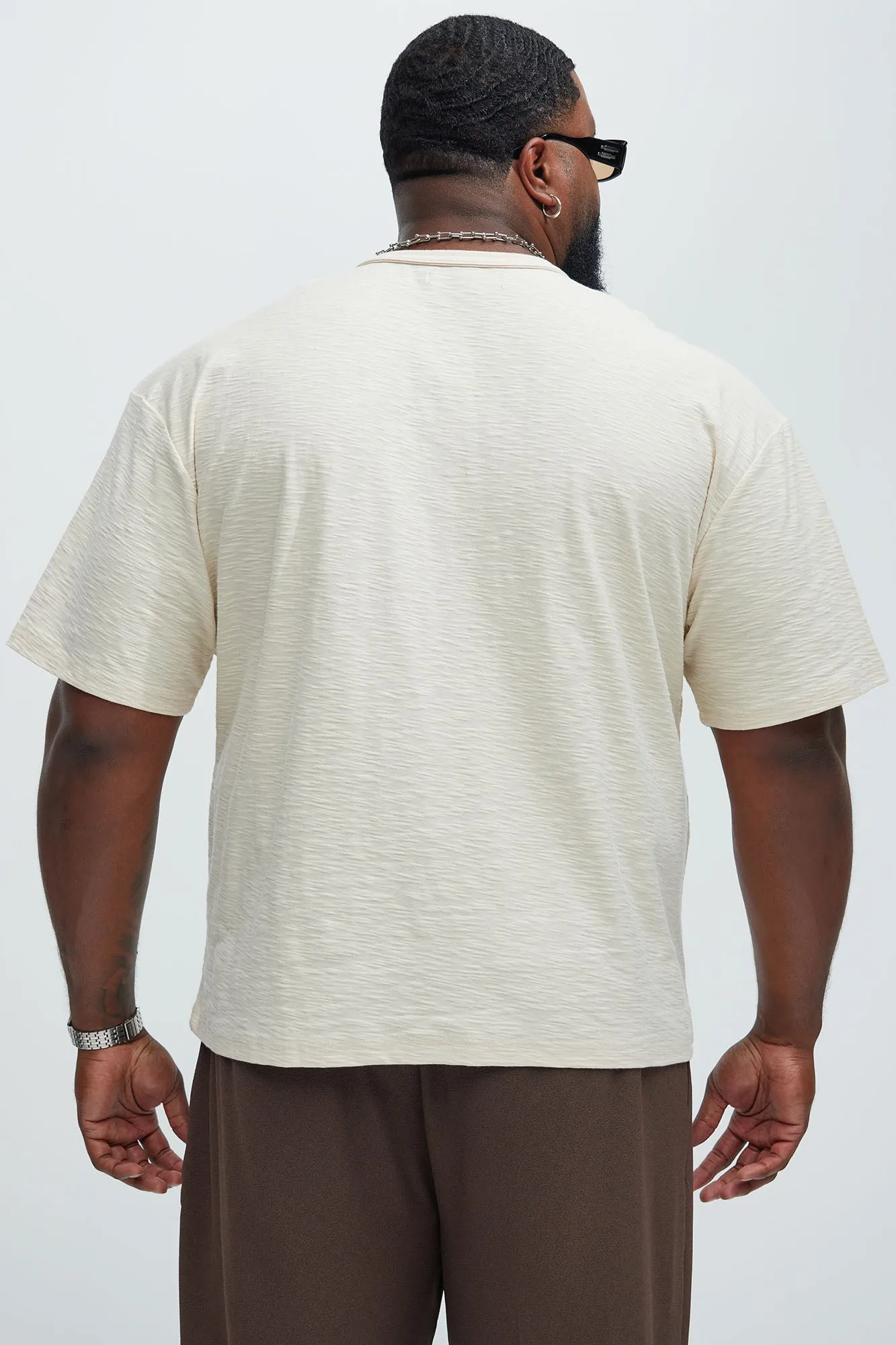 Asher Slub Texture Short Sleeve Tee - Oatmeal