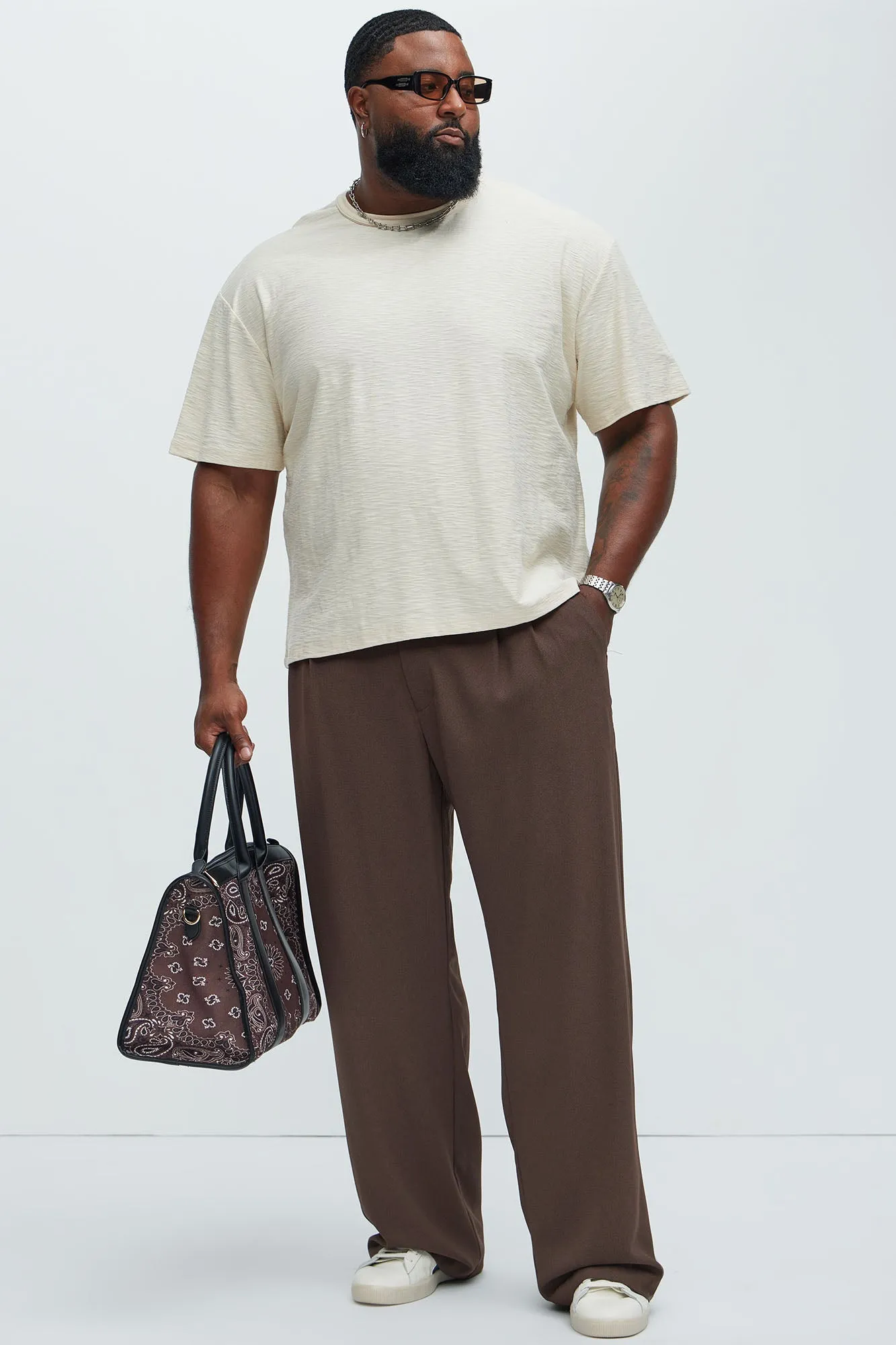 Asher Slub Texture Short Sleeve Tee - Oatmeal