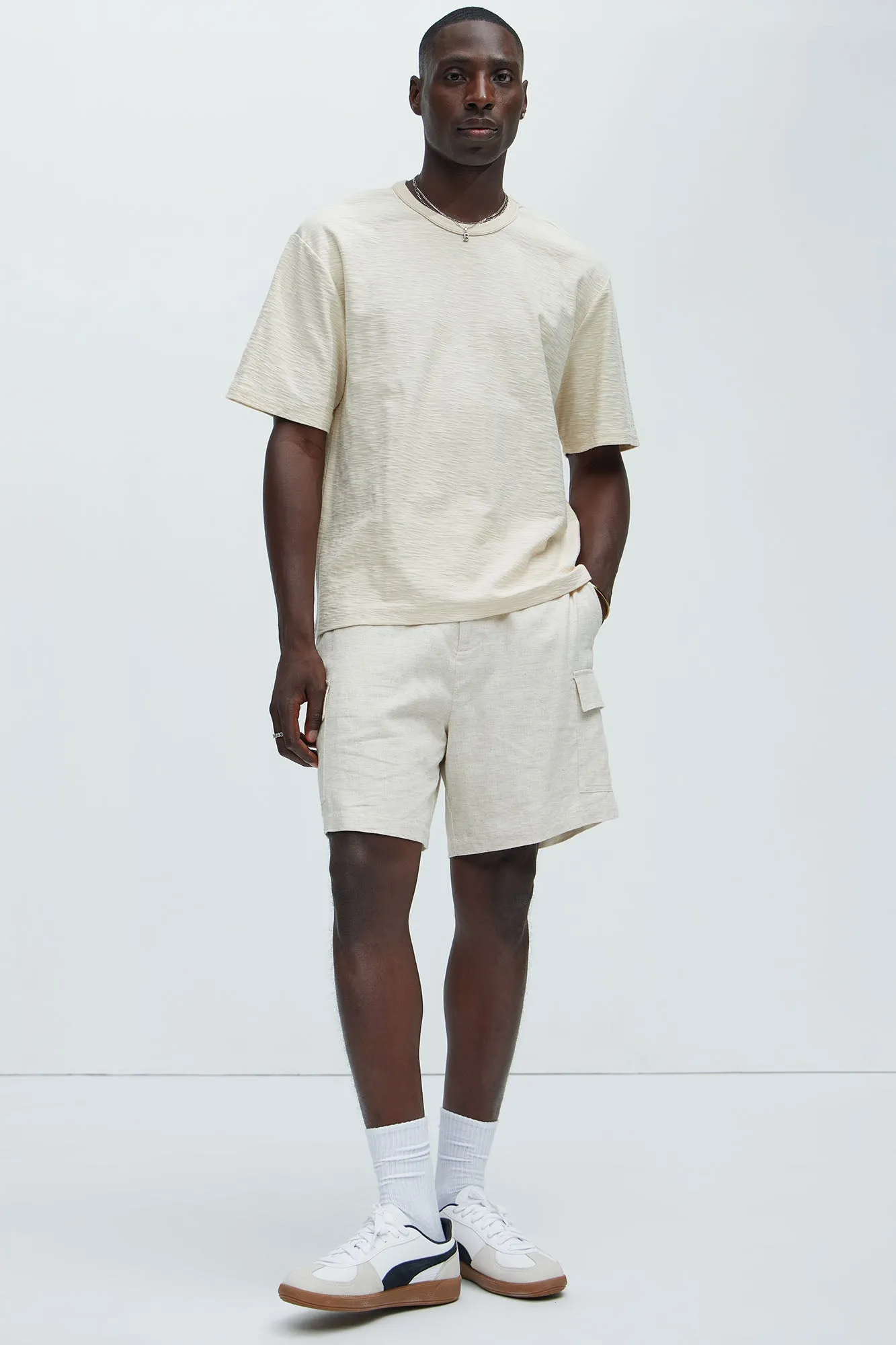 Asher Slub Texture Short Sleeve Tee - Oatmeal