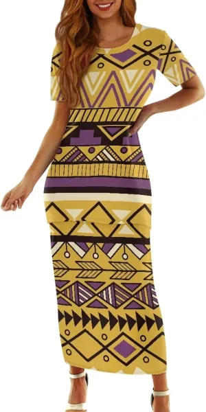 Aztec Native American High Waist Midi Skirt Set Women 2 Piece Summer Outfits Tops High Waist Midi Skirt Set