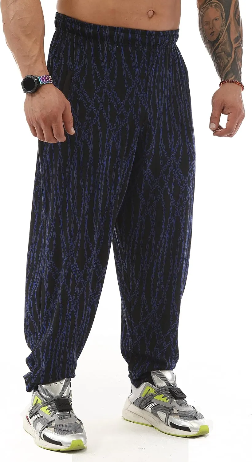 BIG SAM SPORTSWEAR COMPANY Men's Chain Pattern Baggy Workout Sweatpants