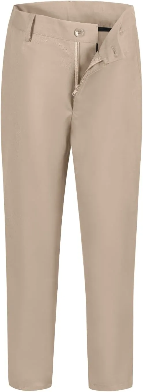 Boys' Flat Front Dress Pants Adjustable Waist School Uniforms Pants