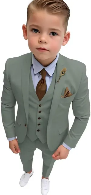 Boys Suit Slim Fit Toddler Suit for Boys Single Breasted Kids Tuxedo Suit for Wedding Suit Set