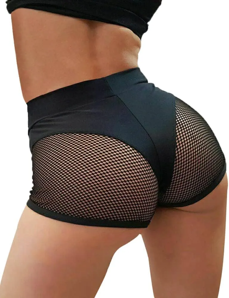 BZB Women's Cut Out Yoga Shorts Scrunch Booty Hot Pants High Waist Gym Workout Active Butt Lifting Sports Leggings