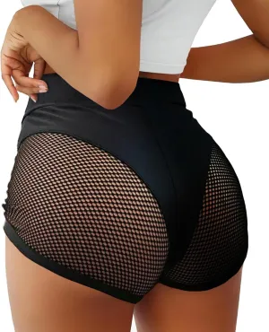 BZB Women's Cut Out Yoga Shorts Scrunch Booty Hot Pants High Waist Gym Workout Active Butt Lifting Sports Leggings