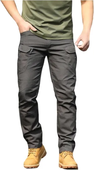 Cargo Pants for Men Cargo Work Pants Overalls Outdoor Elastic Waist Loose Slim Fit Hiking Dry Pant with Pockets