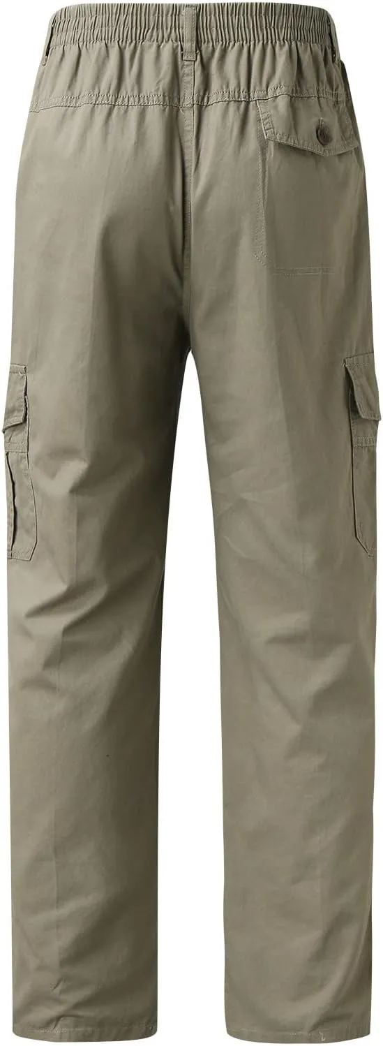 Cargo Sweatpants for Men Big and Tall Pockets Men's Winter Cargo Pants Thick Fleece Joggers Loose Sport Long Trousers