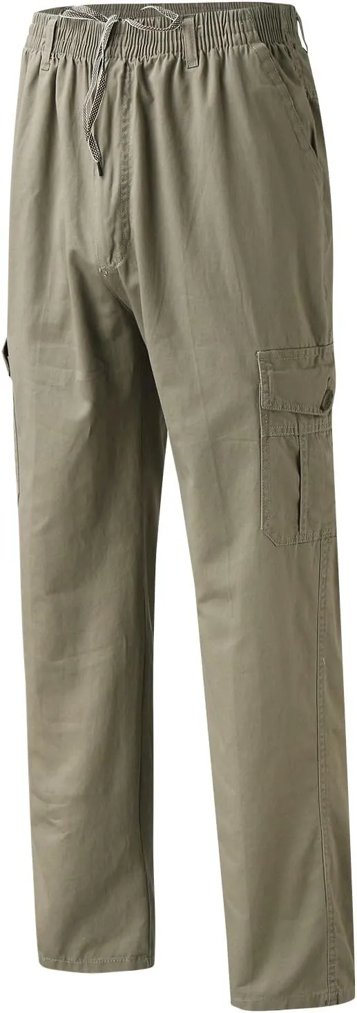 Cargo Sweatpants for Men Big and Tall Pockets Men's Winter Cargo Pants Thick Fleece Joggers Loose Sport Long Trousers