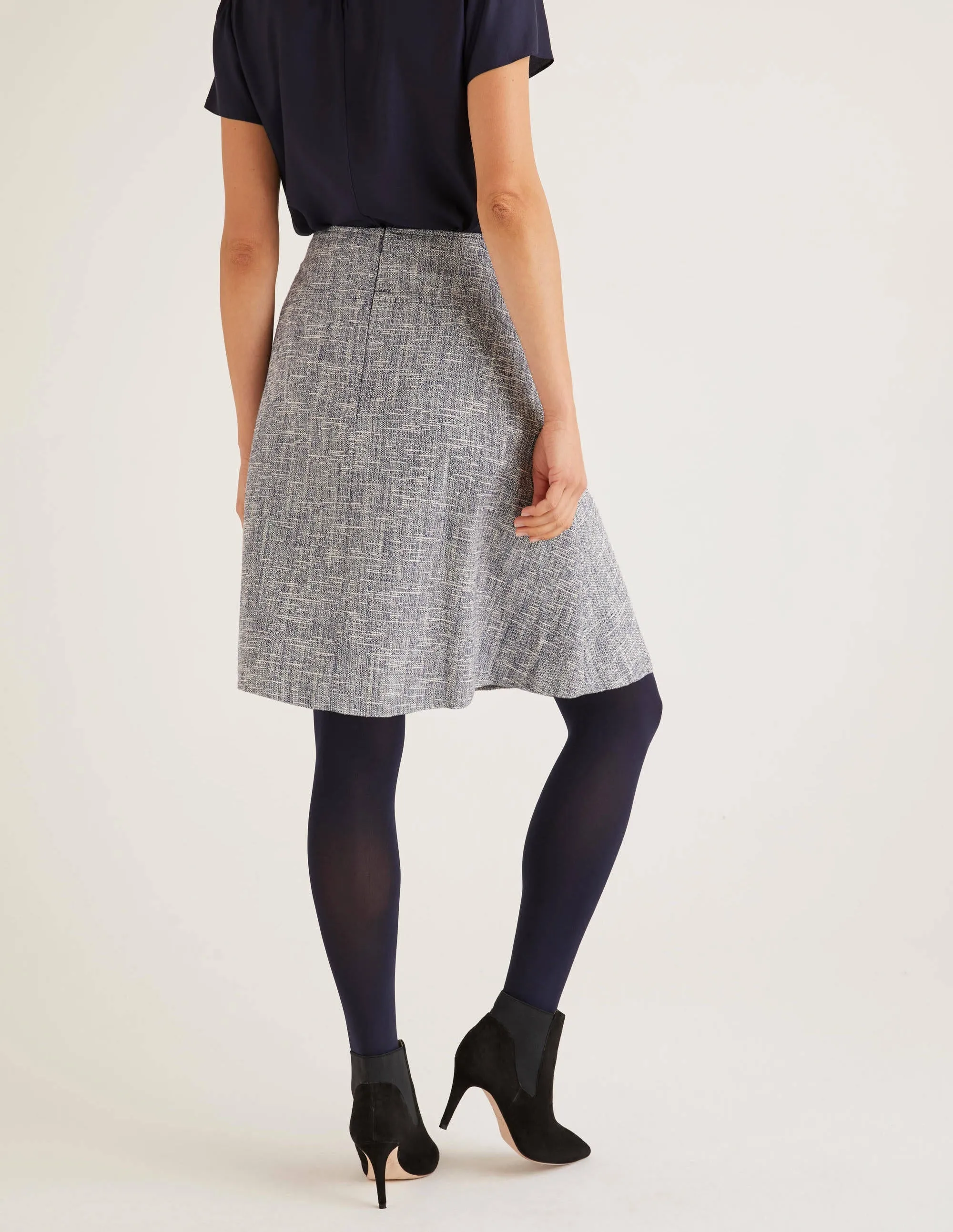 Catherick Textured Mini Skirt-Blue Texture