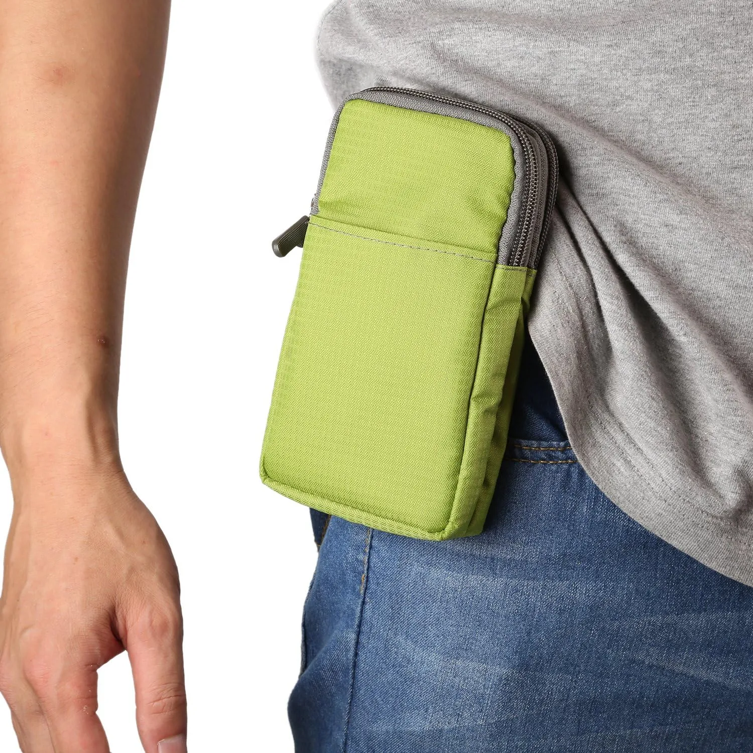 Cellphone Belt Clip Pack for Men, Cell Phone Shoulder Holster Small, Waterproof Mobile Phone Belt Loop Pouch Vertical Waist Holder Smartphone Crossbody Wallet Hiking Travel Messenger Bag Backpack