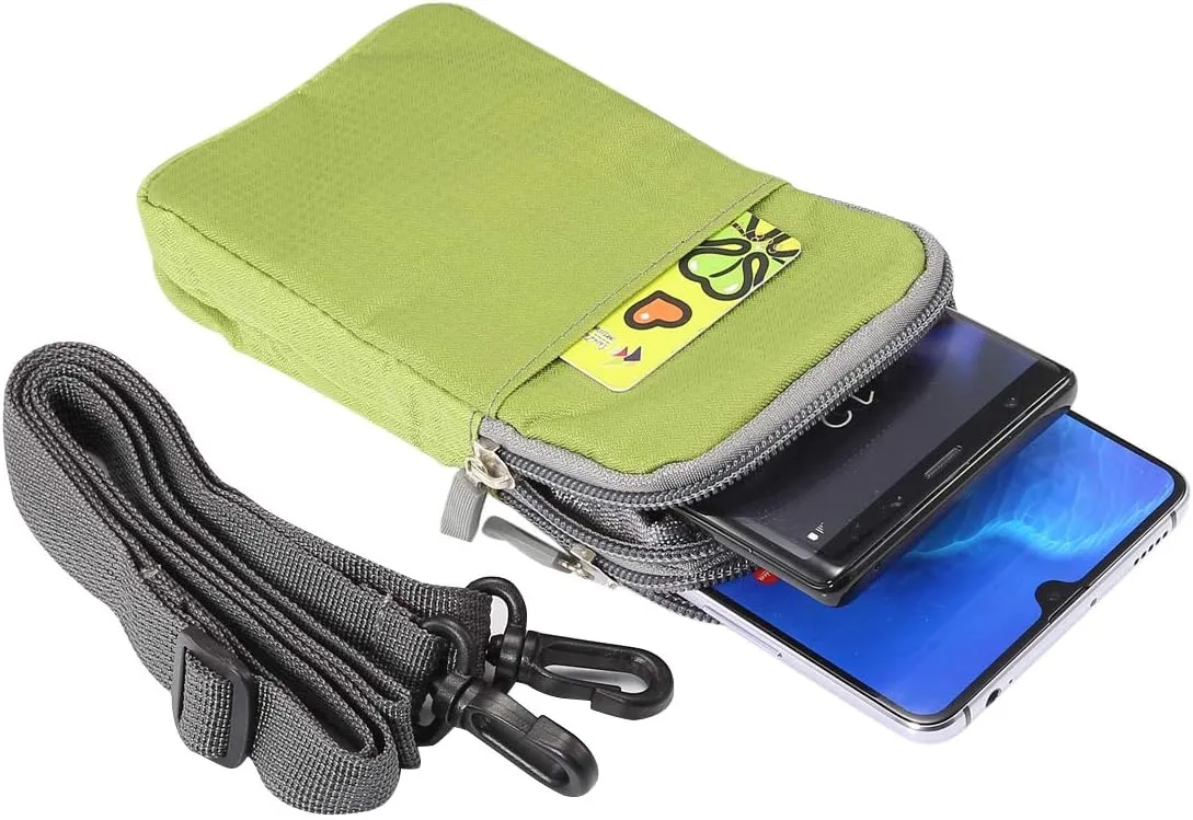 Cellphone Belt Clip Pack for Men, Cell Phone Shoulder Holster Small, Waterproof Mobile Phone Belt Loop Pouch Vertical Waist Holder Smartphone Crossbody Wallet Hiking Travel Messenger Bag Backpack