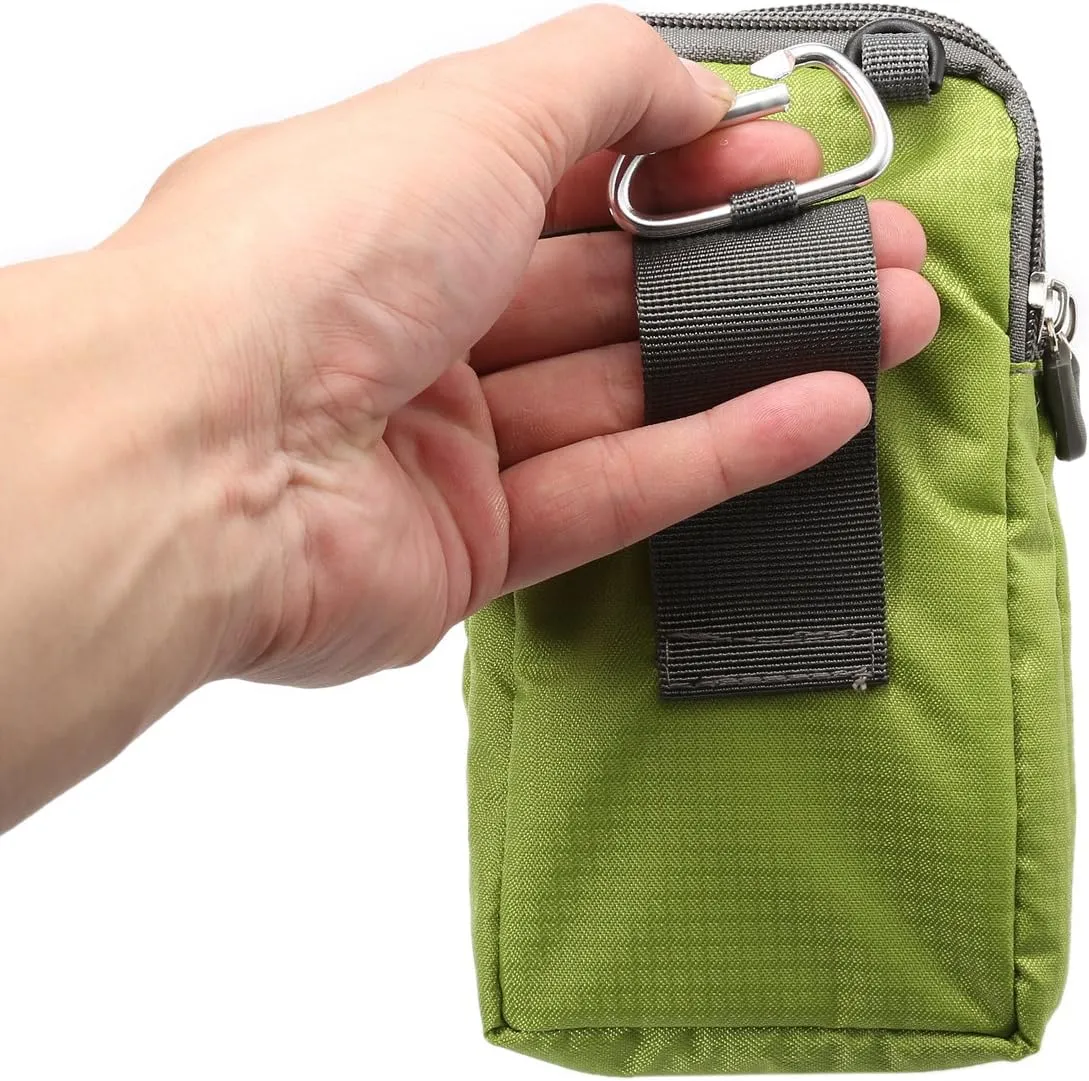 Cellphone Belt Clip Pack for Men, Cell Phone Shoulder Holster Small, Waterproof Mobile Phone Belt Loop Pouch Vertical Waist Holder Smartphone Crossbody Wallet Hiking Travel Messenger Bag Backpack