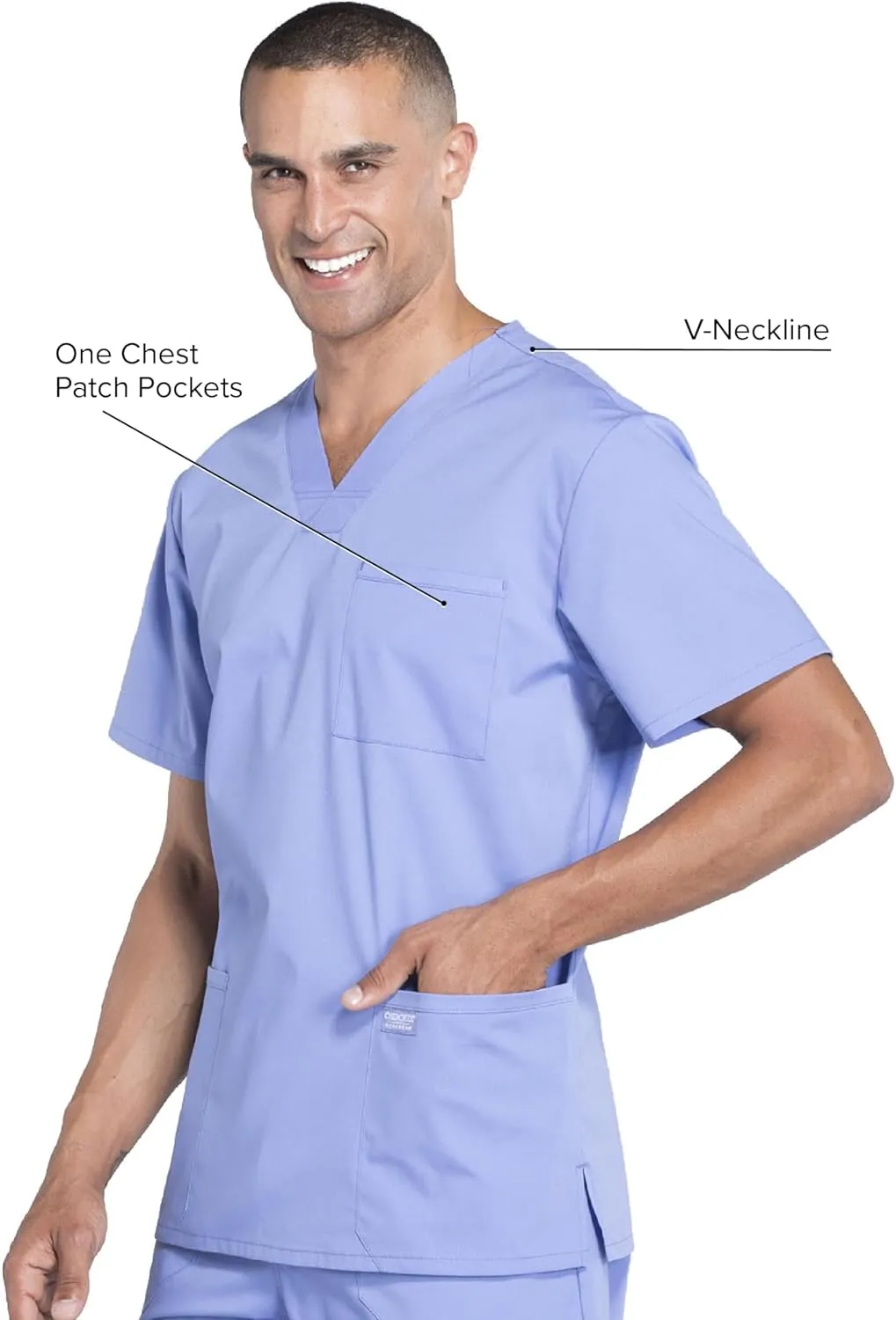 Cherokee Scrubs for Men Workwear Professionals V-Neck 4 Pocket Scrub Top WW695