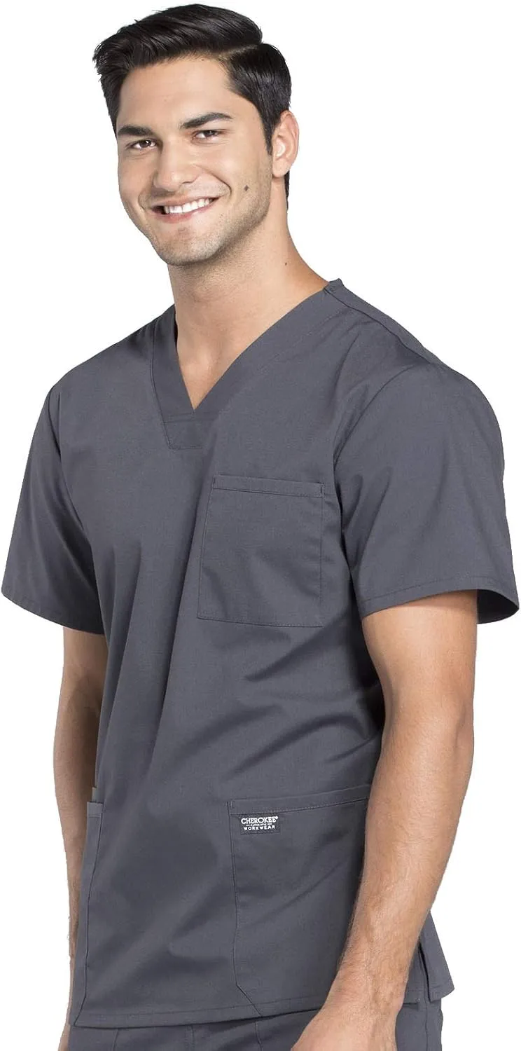 Cherokee Scrubs for Men Workwear Professionals V-Neck 4 Pocket Scrub Top WW695