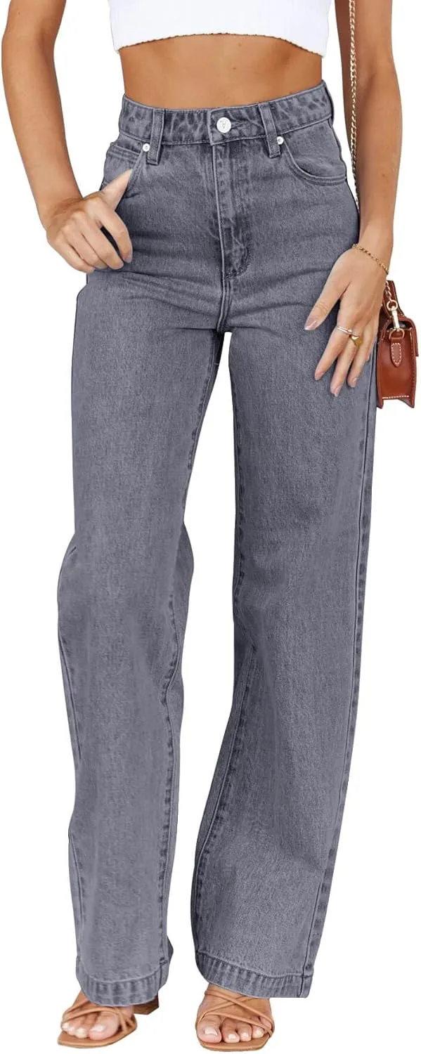 Cicy Bell Women's High Waisted Jeans Boyfriend Baggy Straight Leg Casual Denim Pants with Pockets