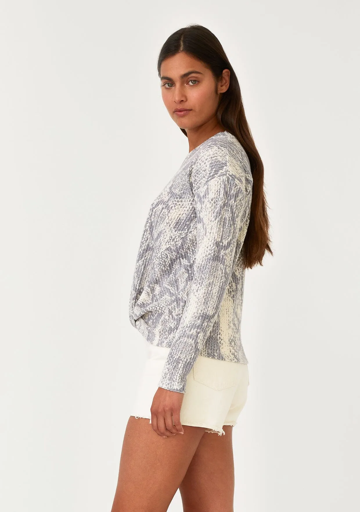 Cloud Twist Front Sweater