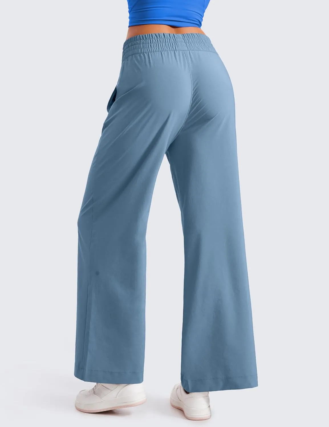 CRZ YOGA Lightweight Wide Leg Pants for Women 30" High Waisted Casual Lounge Travel Work Sweatpants Loose Fit Summer