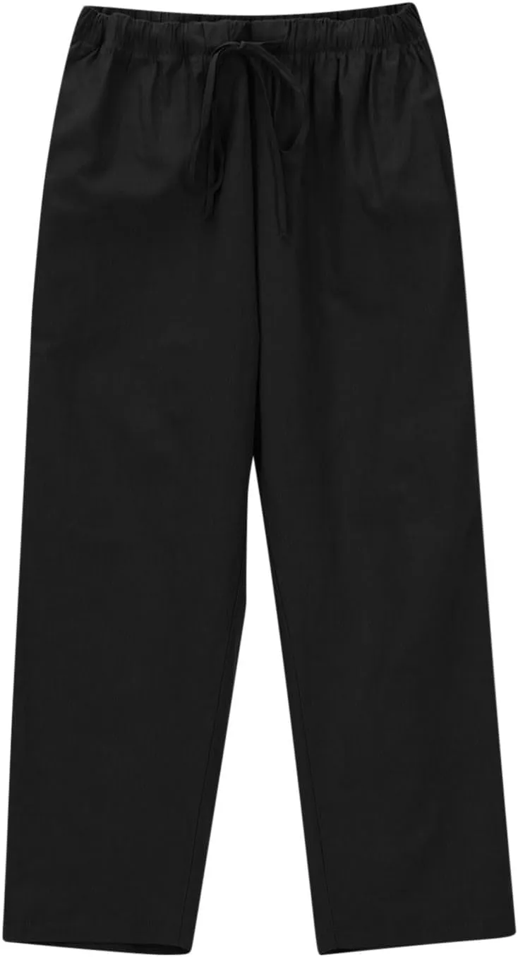 DASAYO Linen Pants Women Drawstring Elastic Waist Ankle Length Straight Leg Pants with Pockets Summer Outfits Fahsion 2025