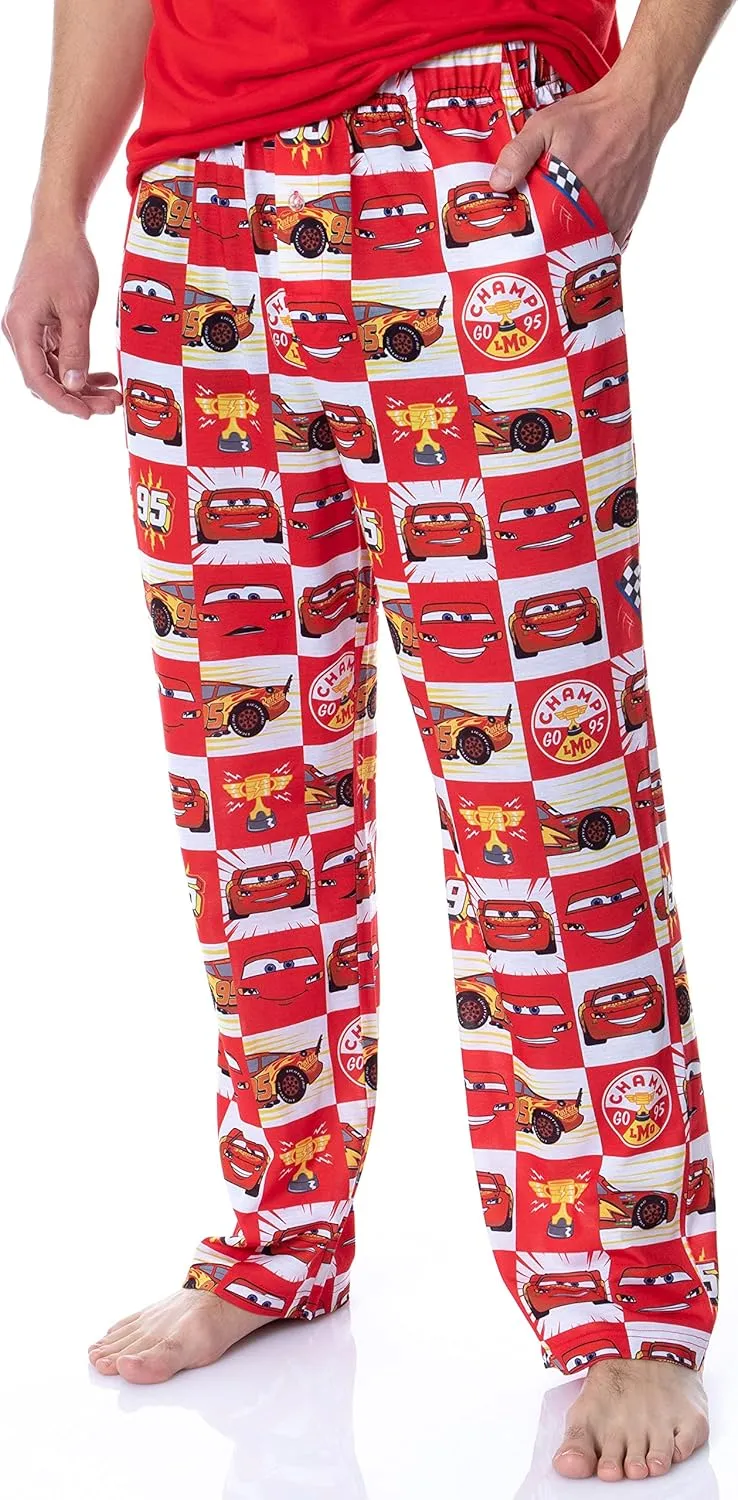 Disney Mens' Cars Movie Film Lightning McQueen Sleep Pajama Set