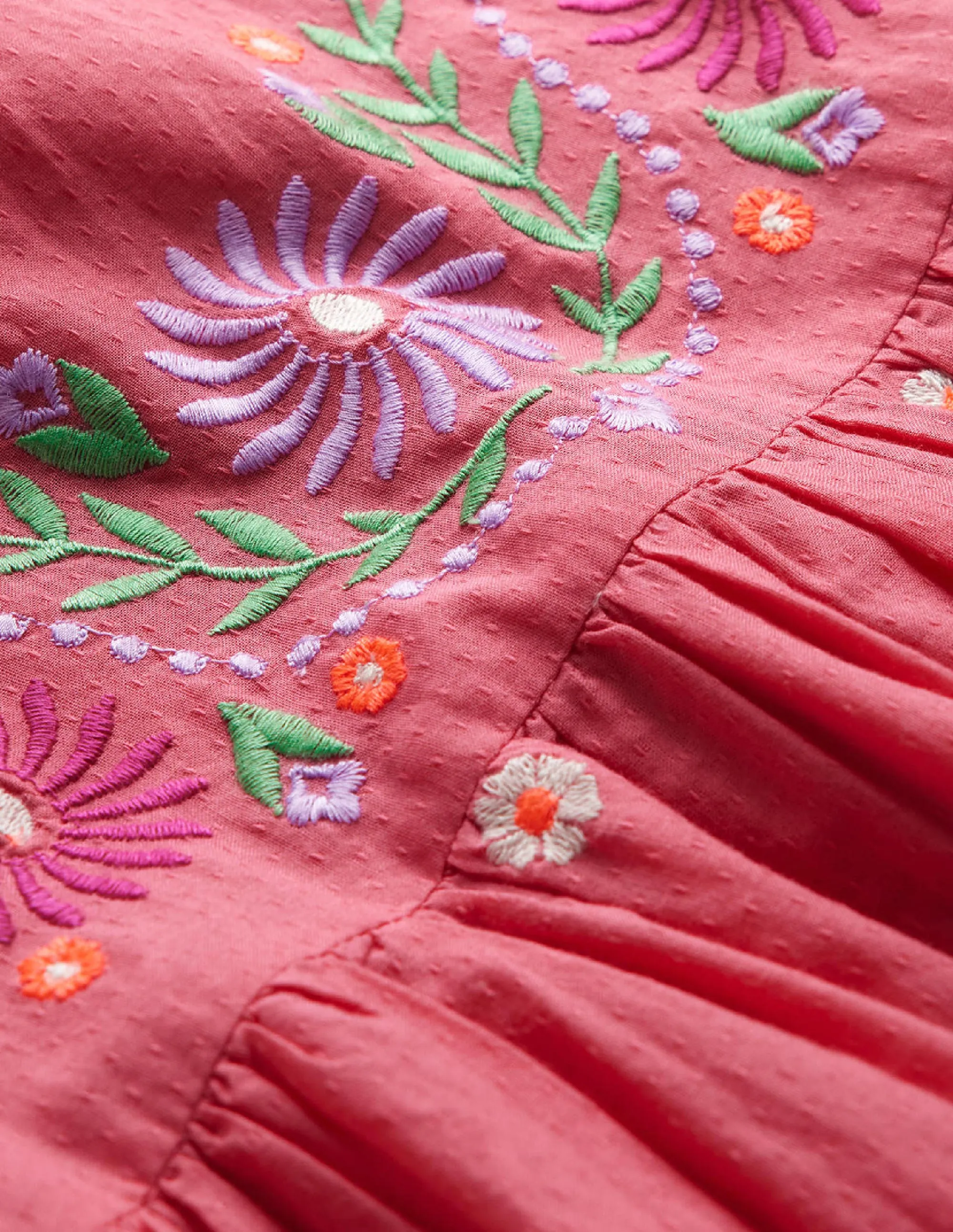 Embroidered Texture Dress-Lollipop