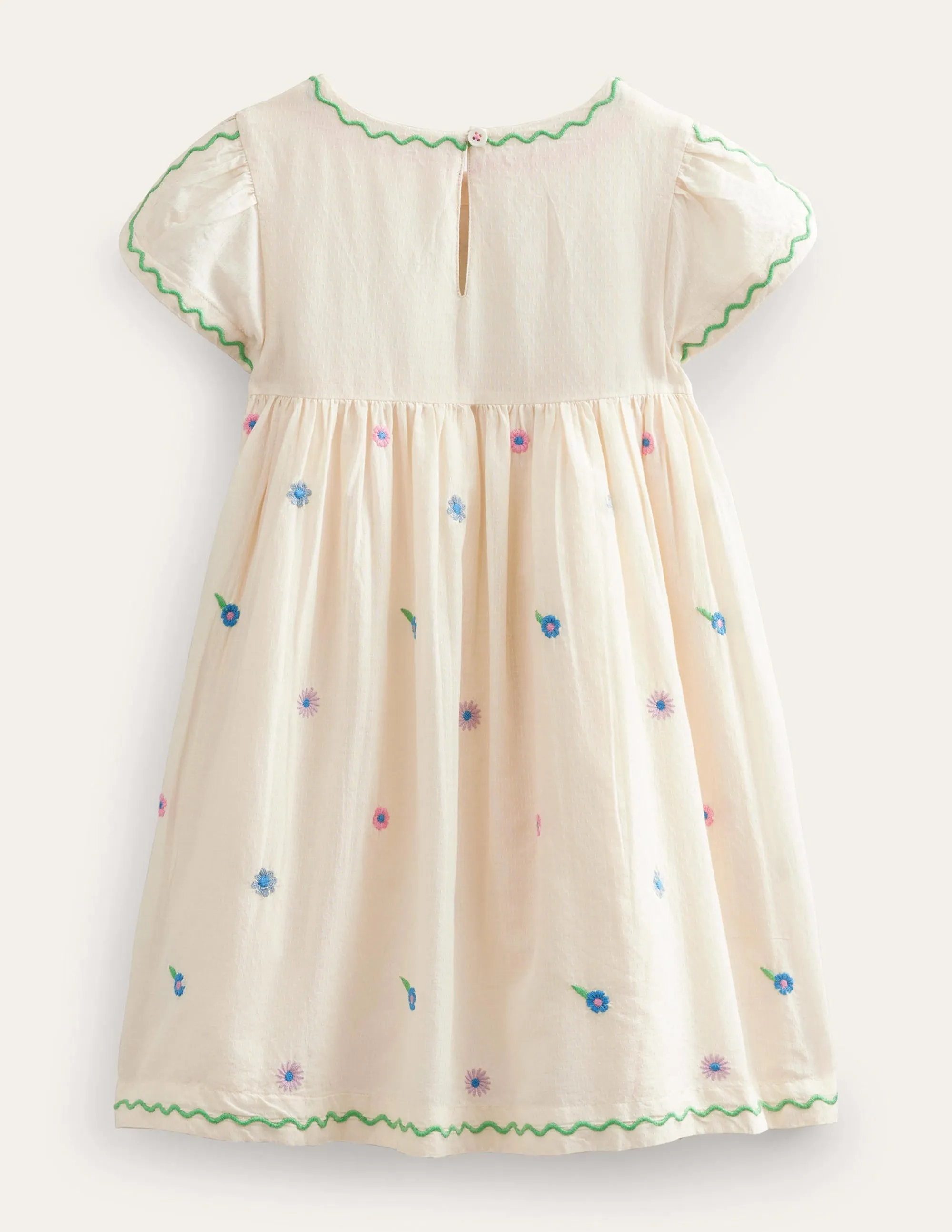 Embroidered Texture Dress-Vanilla Pod