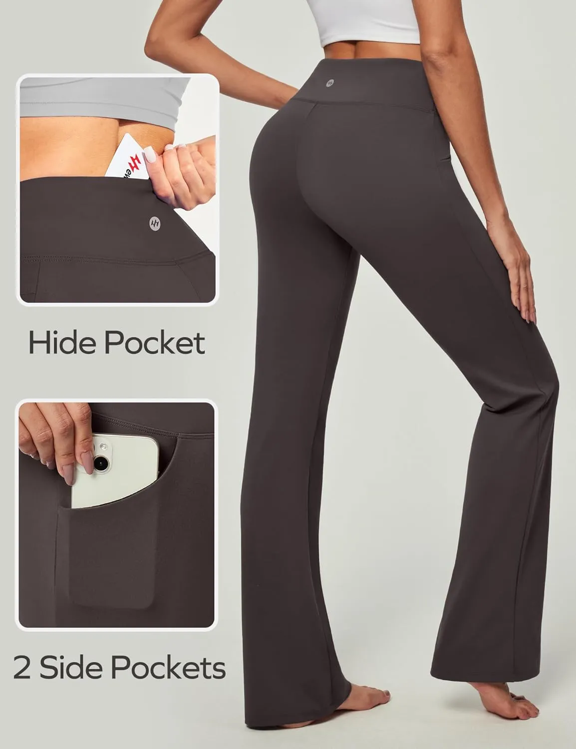 Ewedoos Bootcut Yoga Pants with Pockets for Women Wide Leg Pants Woman High Waisted Stretchy Work Pants for Yoga Workout