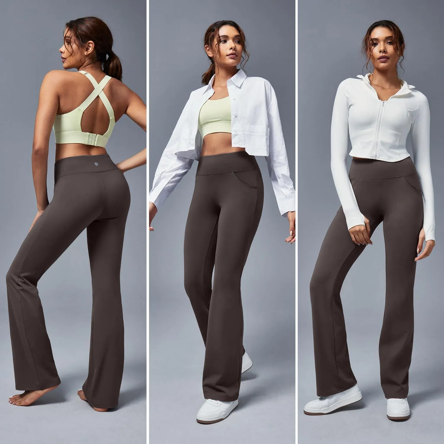 Ewedoos Bootcut Yoga Pants with Pockets for Women Wide Leg Pants Woman High Waisted Stretchy Work Pants for Yoga Workout