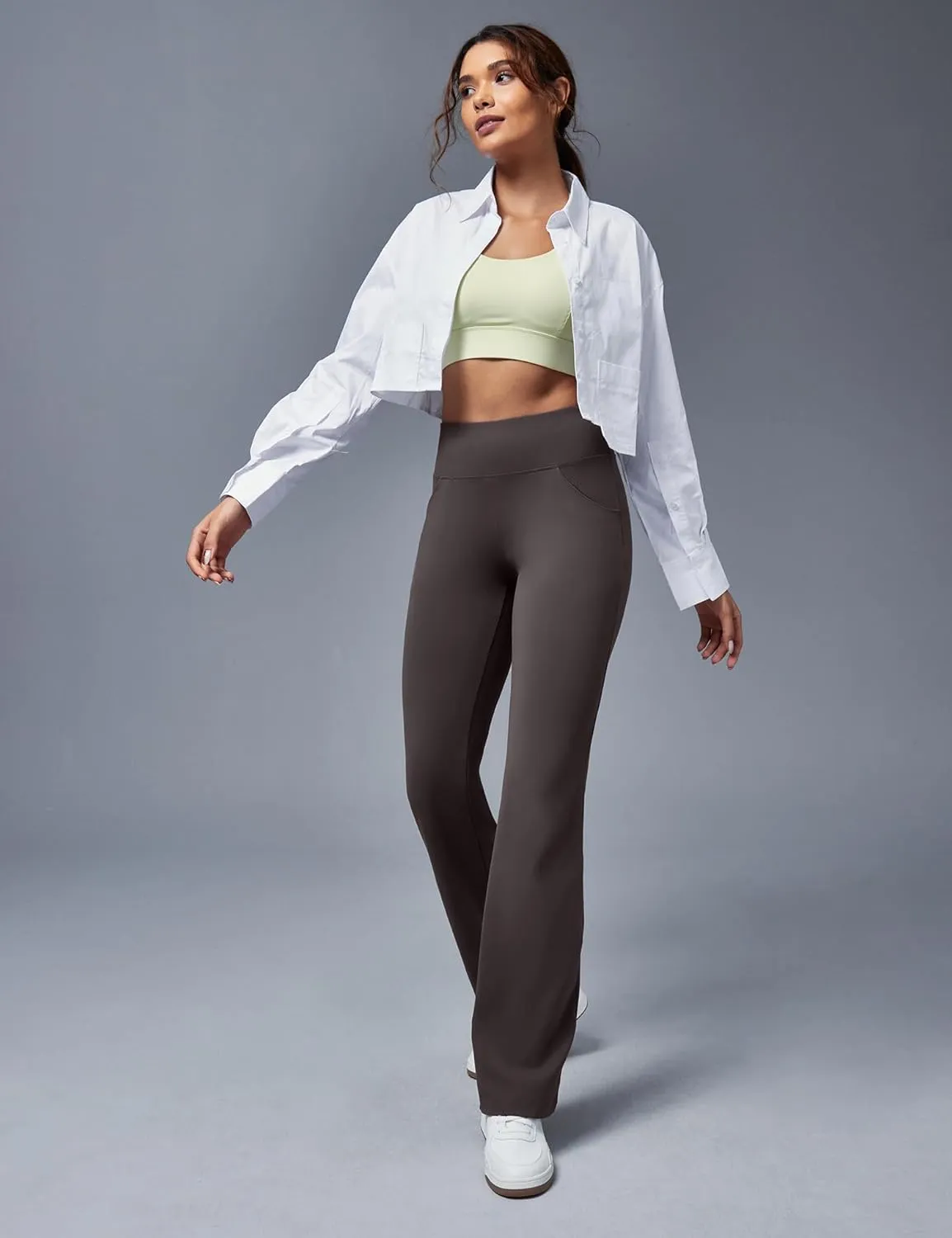 Ewedoos Bootcut Yoga Pants with Pockets for Women Wide Leg Pants Woman High Waisted Stretchy Work Pants for Yoga Workout
