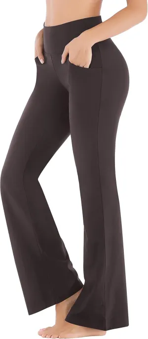 Ewedoos Bootcut Yoga Pants with Pockets for Women Wide Leg Pants Woman High Waisted Stretchy Work Pants for Yoga Workout