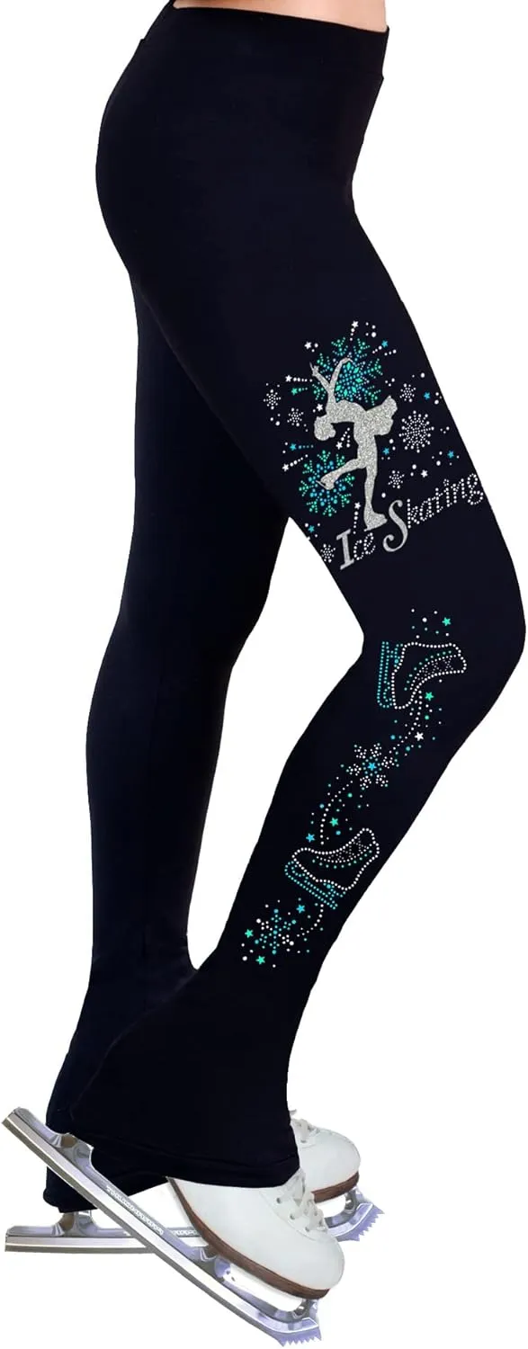 Figure Skating Practice Pants with Rhinestones S100B - Child Sizes