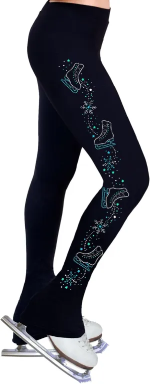 Figure Skating Practice Pants with Spangles S108 - Adult Sizes